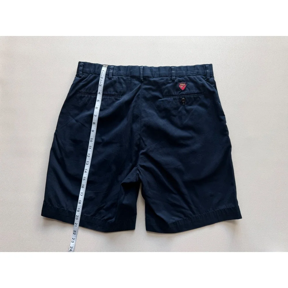 Polo Golf Ralph Lauren Navy Shorts Men's Size 36 Flat Front Classic Chino Cotton